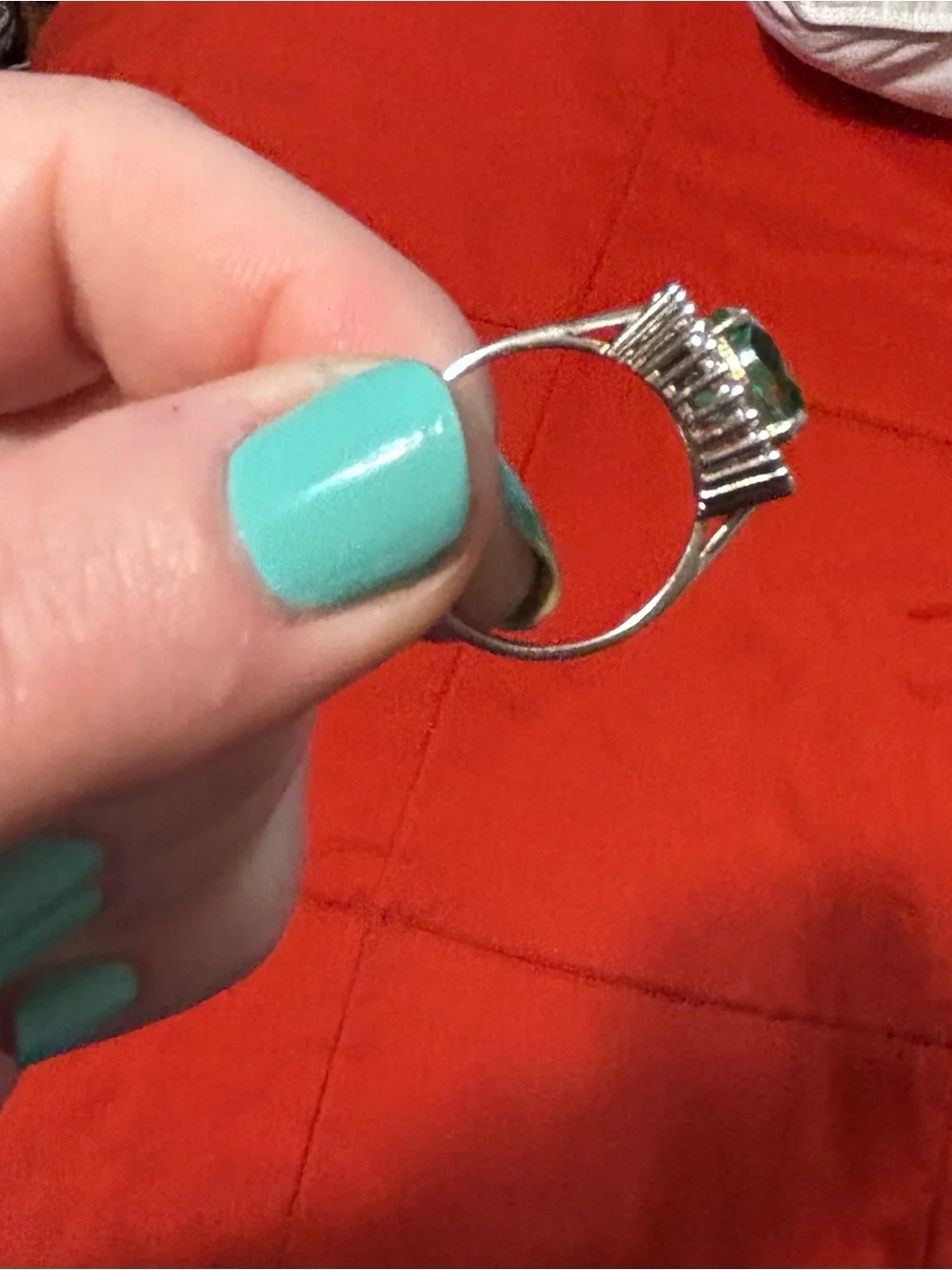 Emerald Ring Sterling Silver